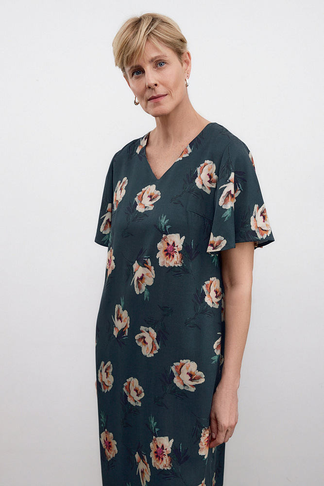 Платье с пионами