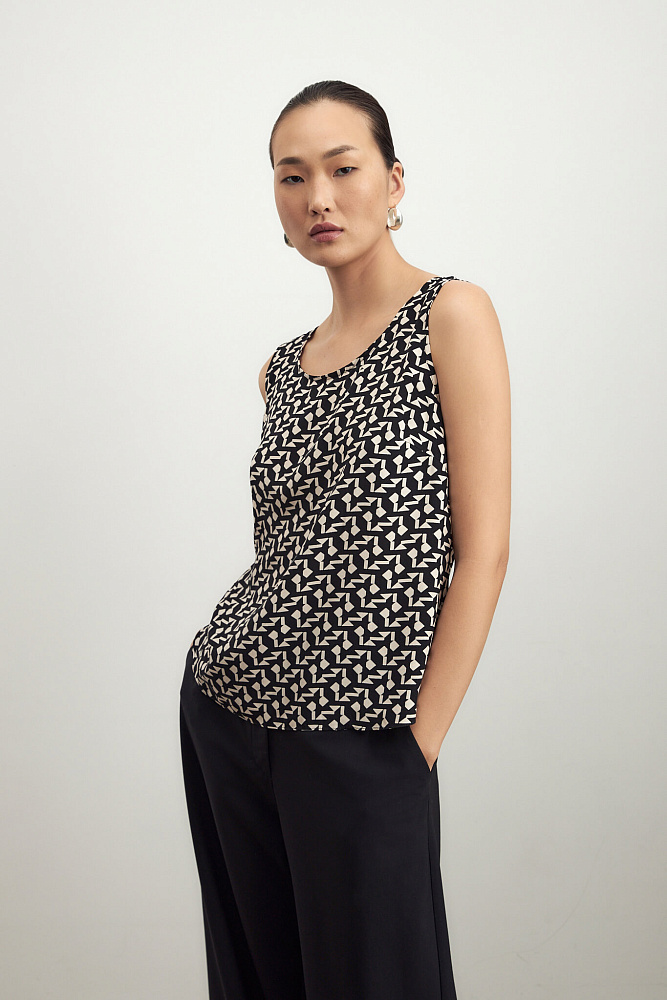 Топ из вискозы с принтом