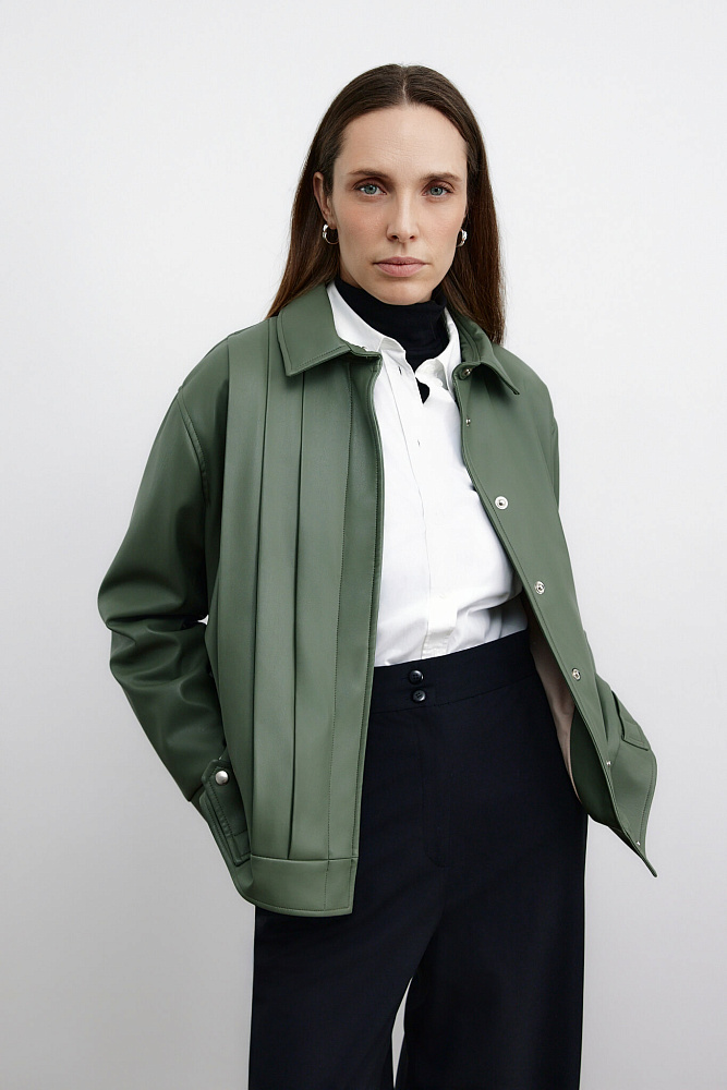 Куртка-бомбер из экокожи