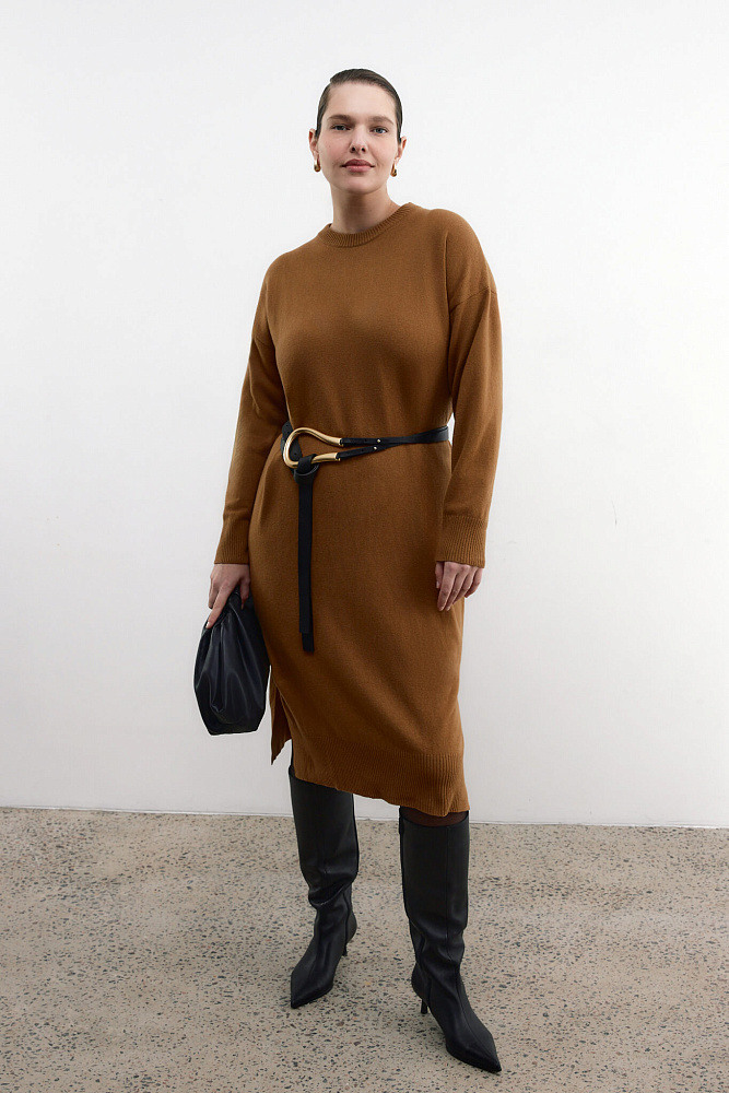 Платье длинное из шерсти мериноса